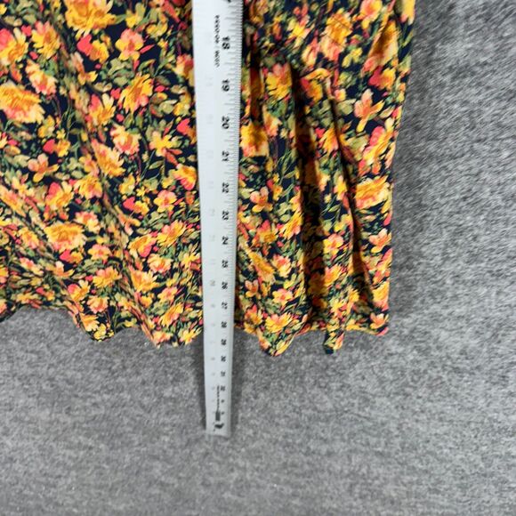 Terra & Sky Blouse Women 2X Plus Black Floral V-Neck 3/4 Sleeve Rayon Casual - Picture 6 of 7